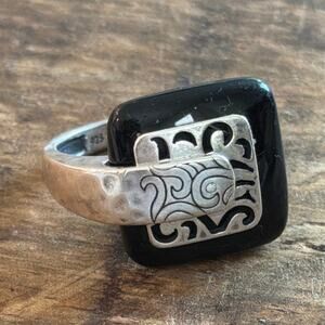 Silpada Sterling Silver ‘Blacktop Swirl' ring size 11